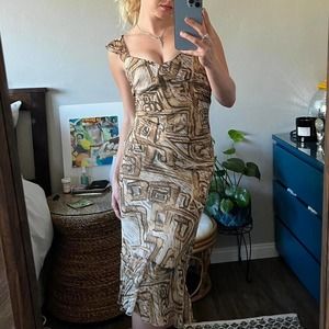 Dainty Y2K 100% Silk Midi Dress by Jonathan Martin